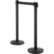 VEVOR Crowd Control Stanchions, 2-Pack Crowd Control Barriers, Carbon Steel Baking Painted Stanchion Queue Post with 11FT Black Retractable Belt, Belt Barriers Line Divider for Exhibition, Airport
