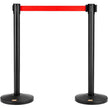VEVOR Crowd Control Stanchions, 2-Pack Crowd Control Barriers, Carbon Steel Baking Painted Stanchion Queue Post with 11FT Red Retractable Belt, Belt Barriers Line Divider for Exhibition, Airport