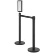 VEVOR Crowd Control Stanchions, 6-Pack Crowd Control Barriers, Carbon Steel Baking Painted Stanchion Queue Post with Sign Holder & 3PCS 6.5FT Retractable Belt, Belt Barrier Line Divider, Easy Assembly