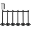 VEVOR Crowd Control Stanchions, 6-Pack Crowd Control Barriers, Carbon Steel Baking Painted Stanchion Queue Post with Sign Holder & 3PCS 6.5FT Retractable Belt, Belt Barrier Line Divider, Easy Assembly