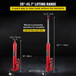 VEVOR Hydraulic/Pneumatic Long Ram Jack, 8 Tons/17363 lbs Capacity, with Single Piston Pump and Clevis Base, Manual Cherry Picker w/Handle, for Garage/Shop Cranes, Engine Lift Hoist, Red