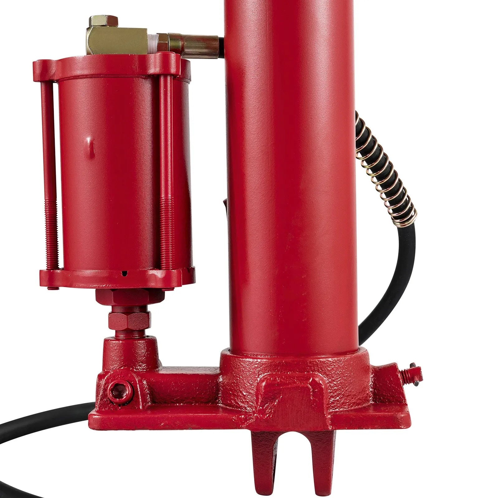 VEVOR Hydraulic/Pneumatic Long Ram Jack, 8 Tons/17363 lbs Capacity, with Single Piston Pump and Clevis Base, Manual Cherry Picker w/Handle, for Garage/Shop Cranes, Engine Lift Hoist, Red