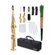VEVOR Gold Brass Straight Soprano Saxophone B Flat Sax with Case Mouthpiece