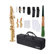 VEVOR Gold Brass Straight Soprano Saxophone B Flat Sax with Case Mouthpiece