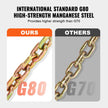 VEVOR Binder Chain G80 Tie Down Tow Chain with Hook 3/8