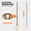 VEVOR Binder Chain G80 Tie Down Tow Chain with Hook 3/8