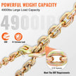 VEVOR Transport Binder Chain, 4900lbs Working Load Limit, 5/16''x20' G80 Tow Chain Tie Down with Grab Hooks, DOT Certified, Galvanized Coating Manganese Steel for Dock Factory Construction Site, 2Pack