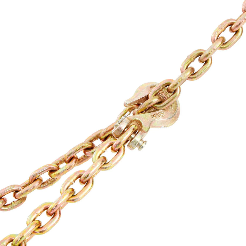 VEVOR Transport Binder Chain, 4900 lbs Working Load Limit, 5/16'' x 20' G80 Tow Chain Tie Down with Grab Hooks, DOT Certified, Galvanized Coating Manganese Steel for Dock Factory Construction Site