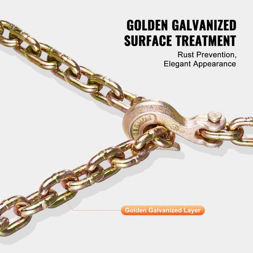 VEVOR Binder Chain G80 Tie Down Tow Chain with Two Hooks 5/16