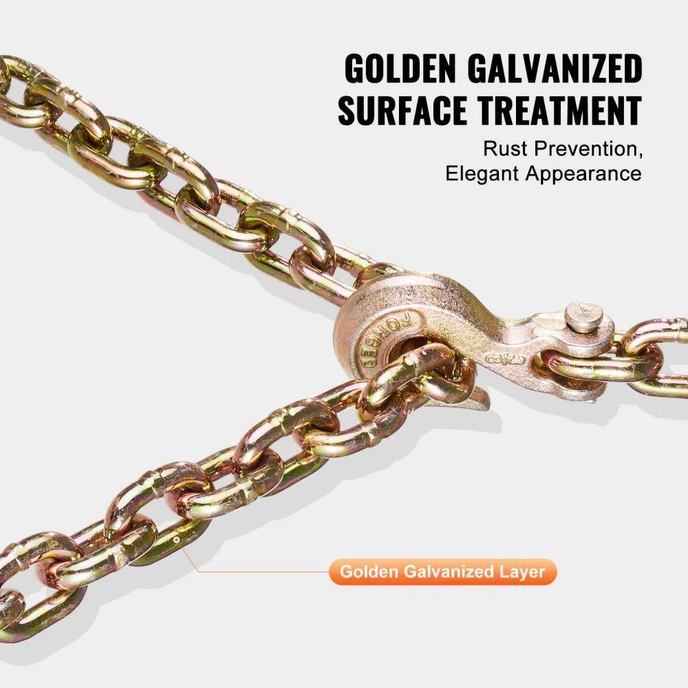 VEVOR Binder Chain G80 Tie Down Tow Chain with Hooks 3/8