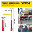 VEVOR Hydraulic Long Ram Jack, 4 Tons/8818 lbs Capacity, with Single Piston Pump and Flat Base, Manual Cherry Picker w/Handle, for Garage/Shop Cranes, Engine Lift Hoist, Red