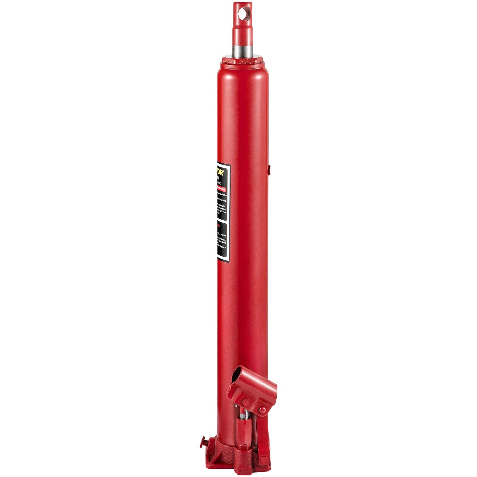 VEVOR Hydraulic Long Ram Jack, 4 Tons/8818 lbs Capacity, with Single Piston Pump and Flat Base, Manual Cherry Picker w/Handle, for Garage/Shop Cranes, Engine Lift Hoist, Red
