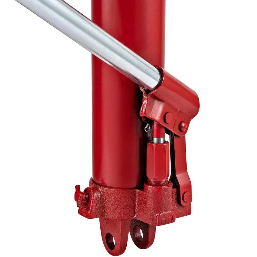 VEVOR Hydraulic Long Ram Jack, 8 Tons/17363 lbs Capacity, with Single Piston Pump and Clevis Base, Manual Cherry Picker w/Handle, for Garage/Shop Cranes, Engine Lift Hoist, Red