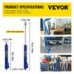 VEVOR Hydraulic Long Ram Jack, 8 Tons/17363 lbs Capacity, with Single Piston Pump and Clevis Base, Manual Cherry Picker with Handle, for Garage/Shop Cranes, Engine Lift Hoist, Blue