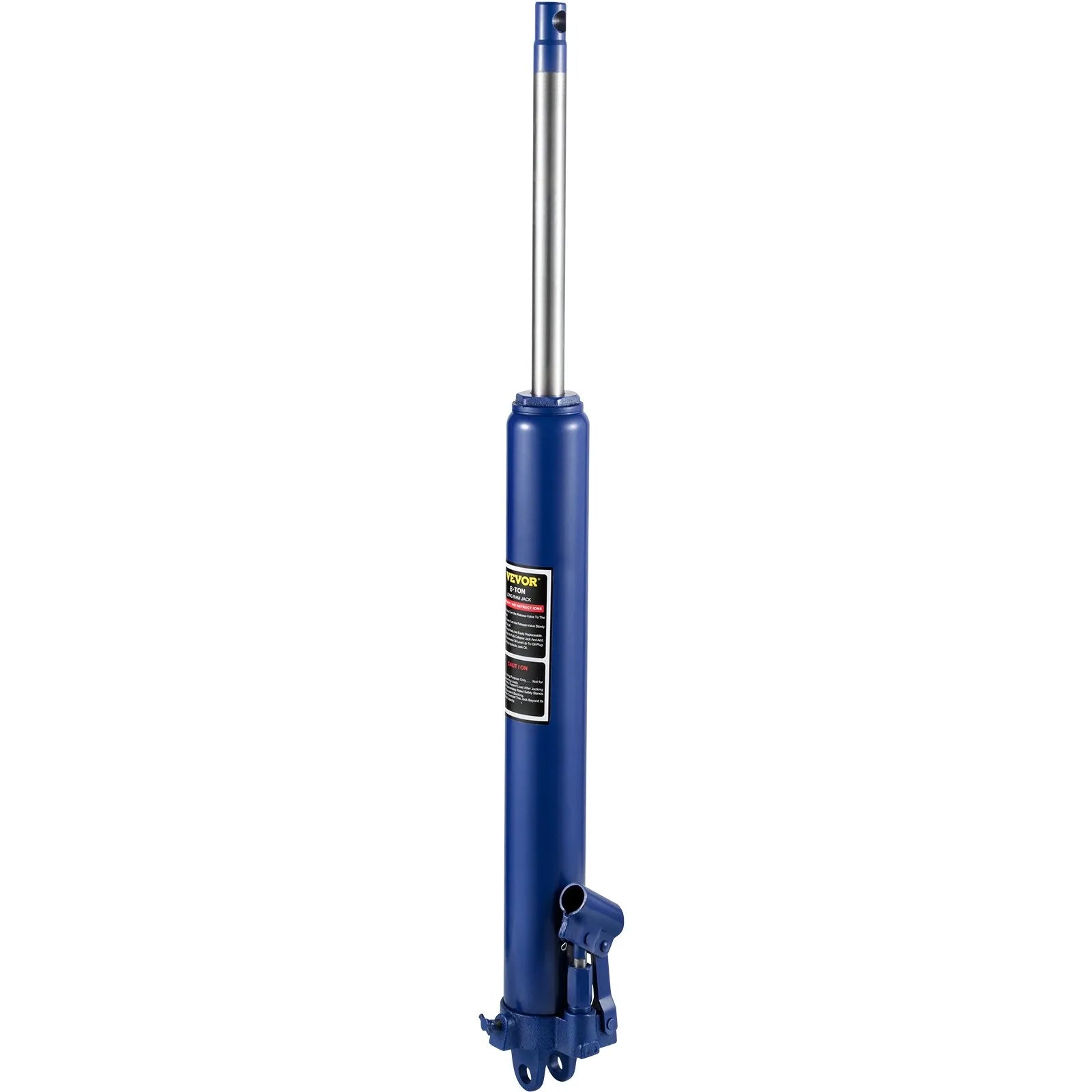 VEVOR Hydraulic Long Ram Jack, 8 Tons/17363 lbs Capacity, with Single Piston Pump and Clevis Base, Manual Cherry Picker with Handle, for Garage/Shop Cranes, Engine Lift Hoist, Blue