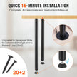 VEVOR 28 Inch Adjustable Desk Legs, Reinforced Steel Office Table Furniture legs Set of 4 for DIY, 1200 lbs Load Capacity Heavy Duty Desk Legs, Quick Instalation Legs with Adjustable Foot Cup Black