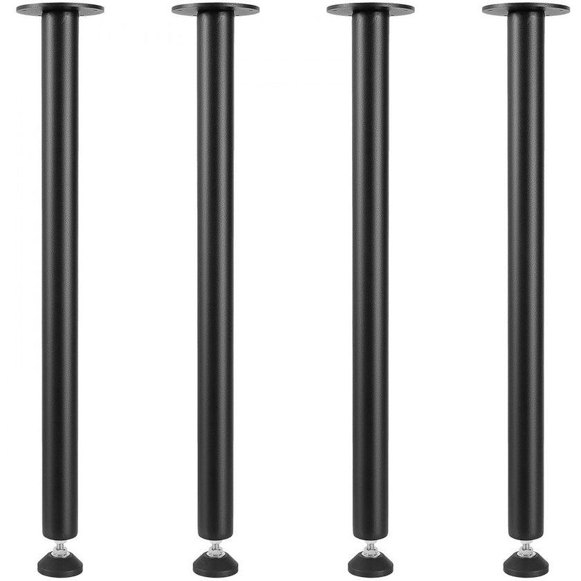 VEVOR 28 Inch Adjustable Desk Legs, Reinforced Steel Office Table Furniture legs Set of 4 for DIY, 1200 lbs Load Capacity Heavy Duty Desk Legs, Quick Instalation Legs with Adjustable Foot Cup Black