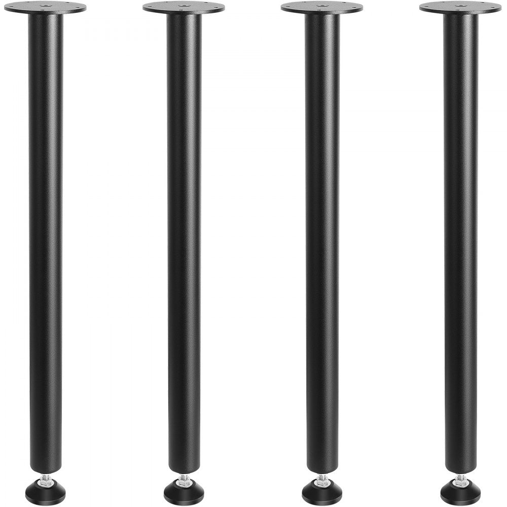VEVOR 28 Inch Adjustable Desk Legs, Reinforced Steel Office Table Furniture legs Set of 4 for DIY, 1200 lbs Load Capacity Heavy Duty Desk Legs, Quick Instalation Legs with Adjustable Foot Cup Black