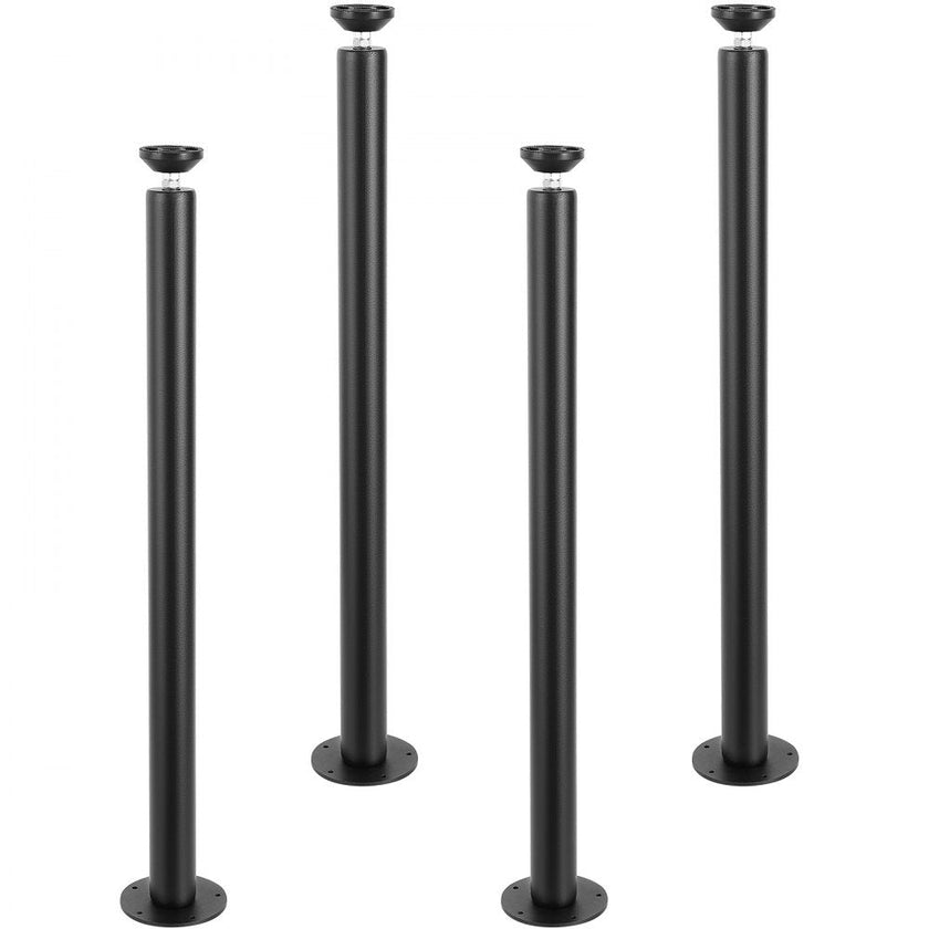 VEVOR 30 Inch Adjustable Desk Legs, Reinforced Steel Office Table Furniture legs Set of 4 for DIY, 1200 lbs Load Capacity Heavy Duty Desk Legs, Quick Instalation Legs with Adjustable Foot Cup Black