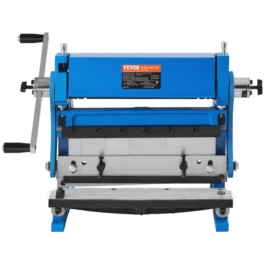 VEVOR Sheet Metal Brake, 12-inch, 3-In-1 Combination Shear Brake Roll Machine, 20-Gauge Capacity Shear Press Brake with 90° Max Bending Angle, Shears and Slip Roll Machine for Shear Bending Rolling
