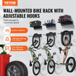 VEVOR Bike Storage Rack Wall Mount Garage Bike Holder & 3 Shelves for 6 Bicycles