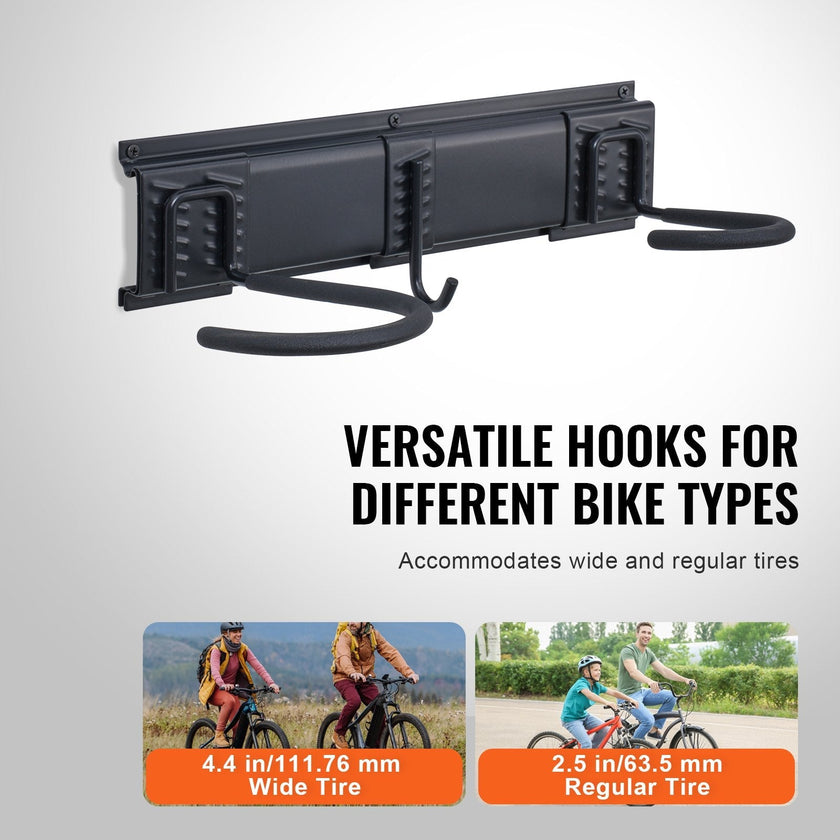 VEVOR Bike Storage Rack Wall Mount Garage Bike Holder & 3 Shelves for 6 Bicycles