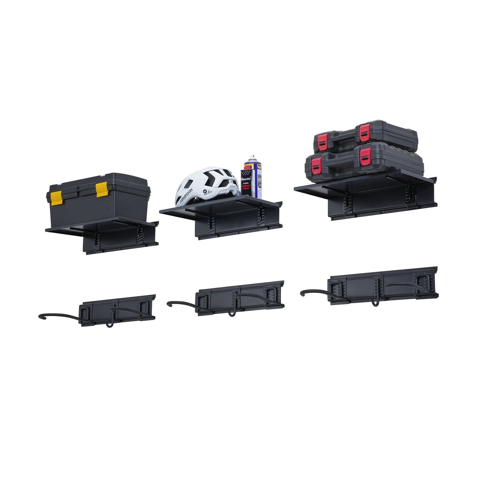 VEVOR Bike Storage Rack Wall Mount Garage Bike Holder & 3 Shelves for 6 Bicycles