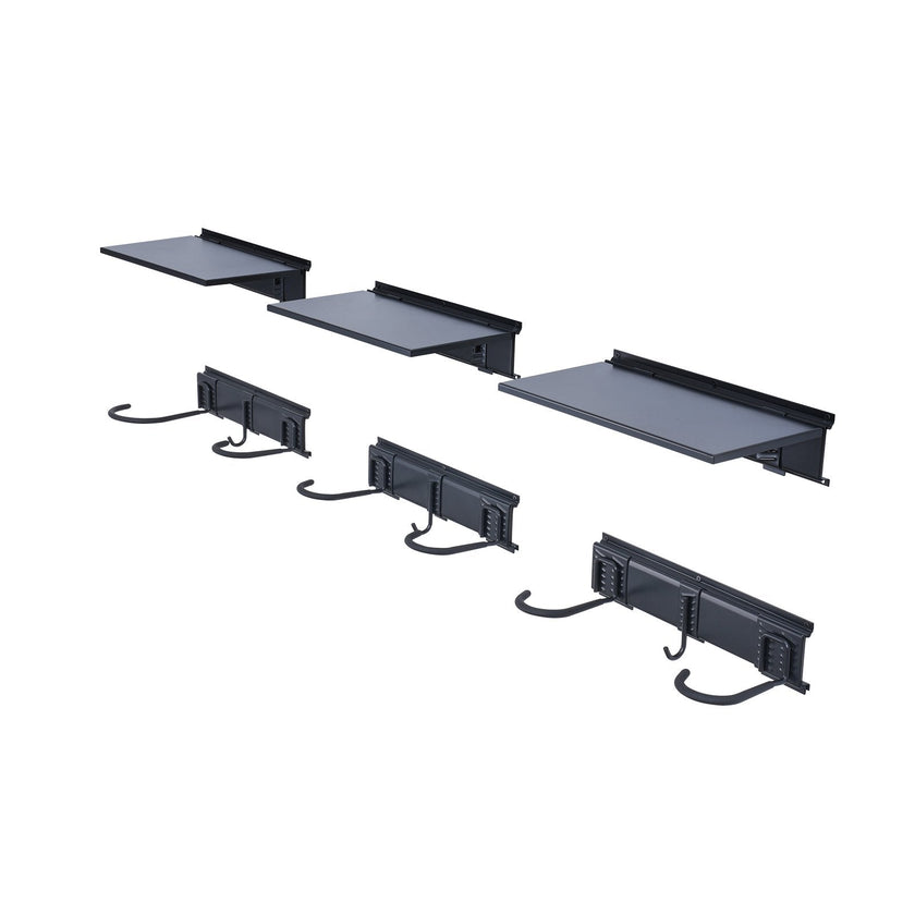 VEVOR Bike Storage Rack Wall Mount Garage Bike Holder & 3 Shelves for 6 Bicycles