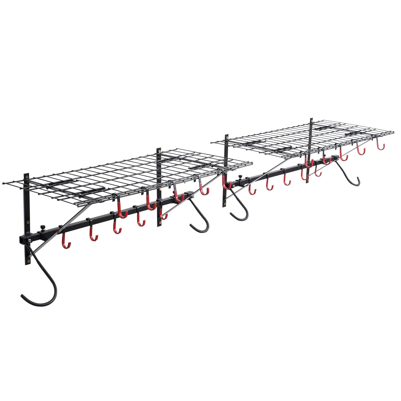 VEVOR Bike Storage Rack Wall Mount Garage Bike Holder & 2 Shelves for 4 Bicycles