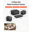 4-Piece Patio Furniture Cover Set – Heavy Duty 420D Waterproof Outdoor Covers for Table, Sofa & Chairs