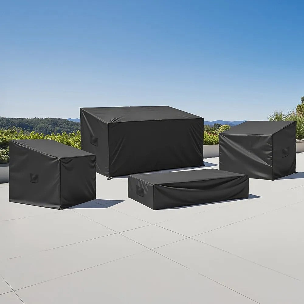 4-Piece Patio Furniture Cover Set – Heavy Duty 420D Waterproof Outdoor Covers for Table, Sofa & Chairs