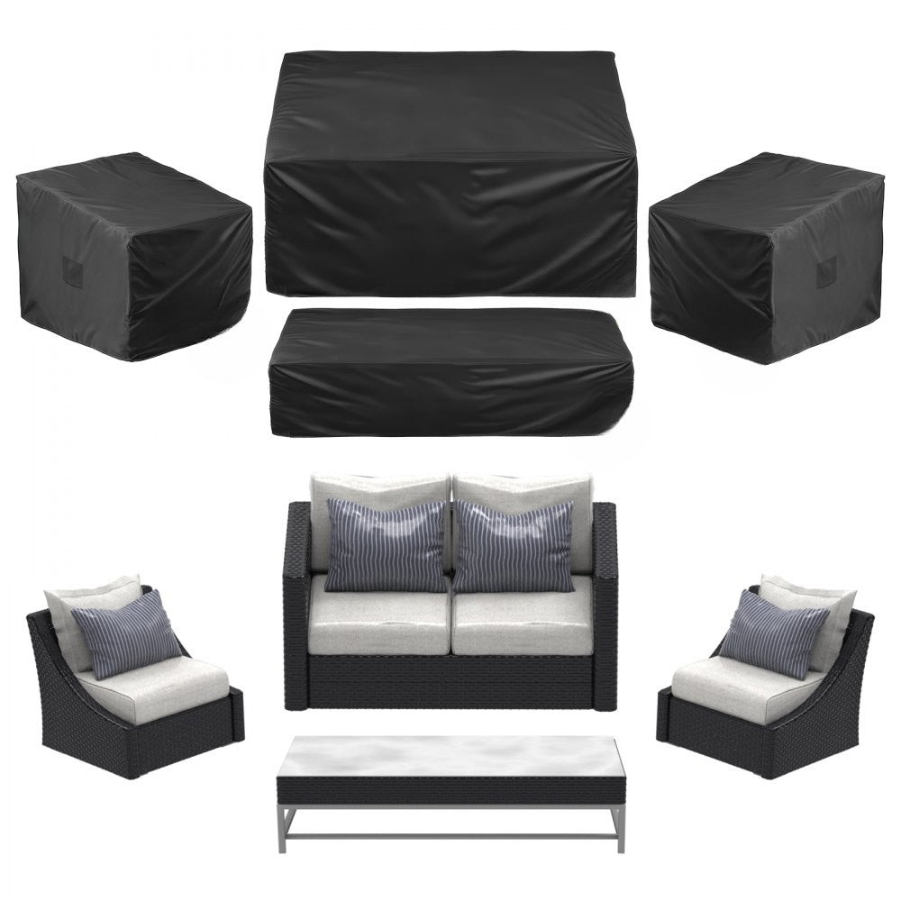 4-Piece Patio Furniture Cover Set – Heavy Duty 420D Waterproof Outdoor Covers for Table, Sofa & Chairs