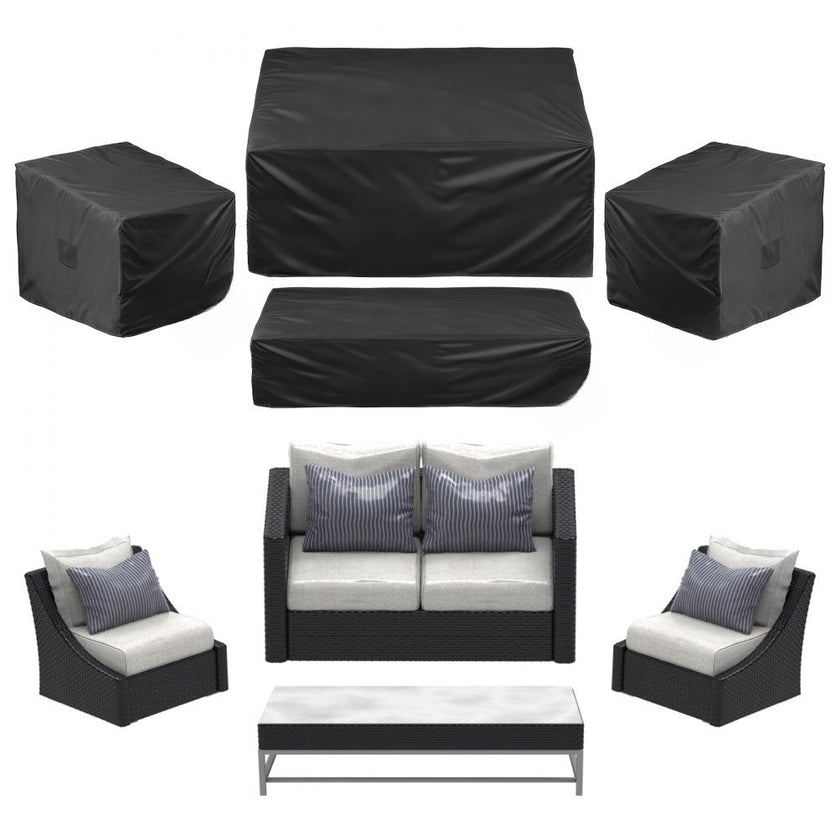 4-Piece Patio Furniture Cover Set – Heavy Duty 420D Waterproof Outdoor Covers for Table, Sofa & Chairs