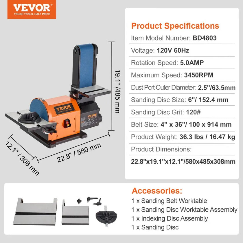VEVOR Professional Belt Sander, 8