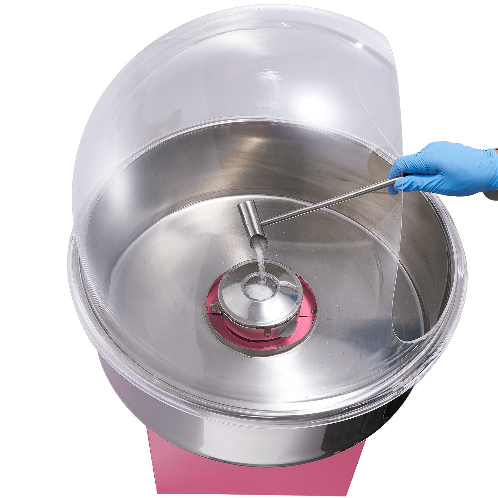 VEVOR Electric Cotton Candy Machine, 1000W Candy Floss Maker, Commercial Cotton Candy Machine with Stainless Steel Bowl, Sugar Scoop, and Cover, Perfect for Home Kids Birthday, Family Party Pink