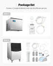 VEVOR Commercial Ice Maker 300LBS/24H & 250LBS Storage Bin Auto Self-Cleaning