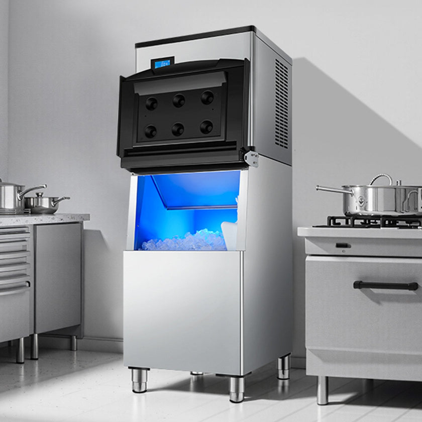 VEVOR Commercial Ice Maker 300LBS/24H & 250LBS Storage Bin Auto Self-Cleaning