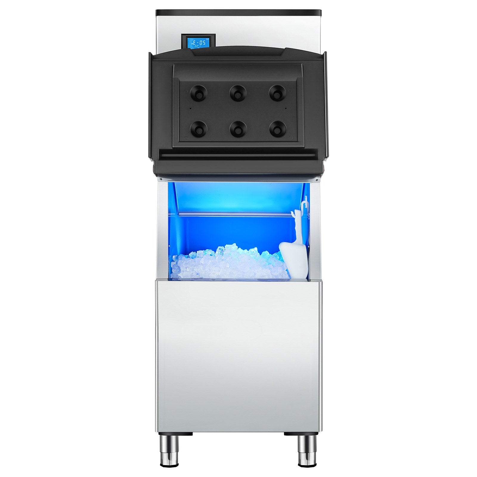 VEVOR Commercial Ice Maker 300LBS/24H & 250LBS Storage Bin Auto Self-Cleaning