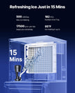 VEVOR Commercial Ice Maker 500LBS/24H & 250LBS Storage Bin Auto Self-Cleaning