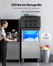 VEVOR Commercial Ice Maker 500LBS/24H & 250LBS Storage Bin Auto Self-Cleaning