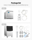 VEVOR Commercial Ice Maker 500LBS/24H & 250LBS Storage Bin Auto Self-Cleaning