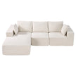 VEVOR Modular Sectional Sofa L Shaped Cloud Couch with Chaise and Cushion Beige