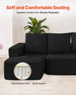VEVOR Modular Sectional Sofa L Shaped Cloud Couch with Chaise and Cushion Black