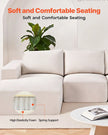 VEVOR Modular Sectional Sofa U Shaped Cloud Couch with Chaise and Cushion Beige