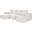 VEVOR Modular Sectional Sofa U Shaped Cloud Couch with Chaise and Cushion Beige