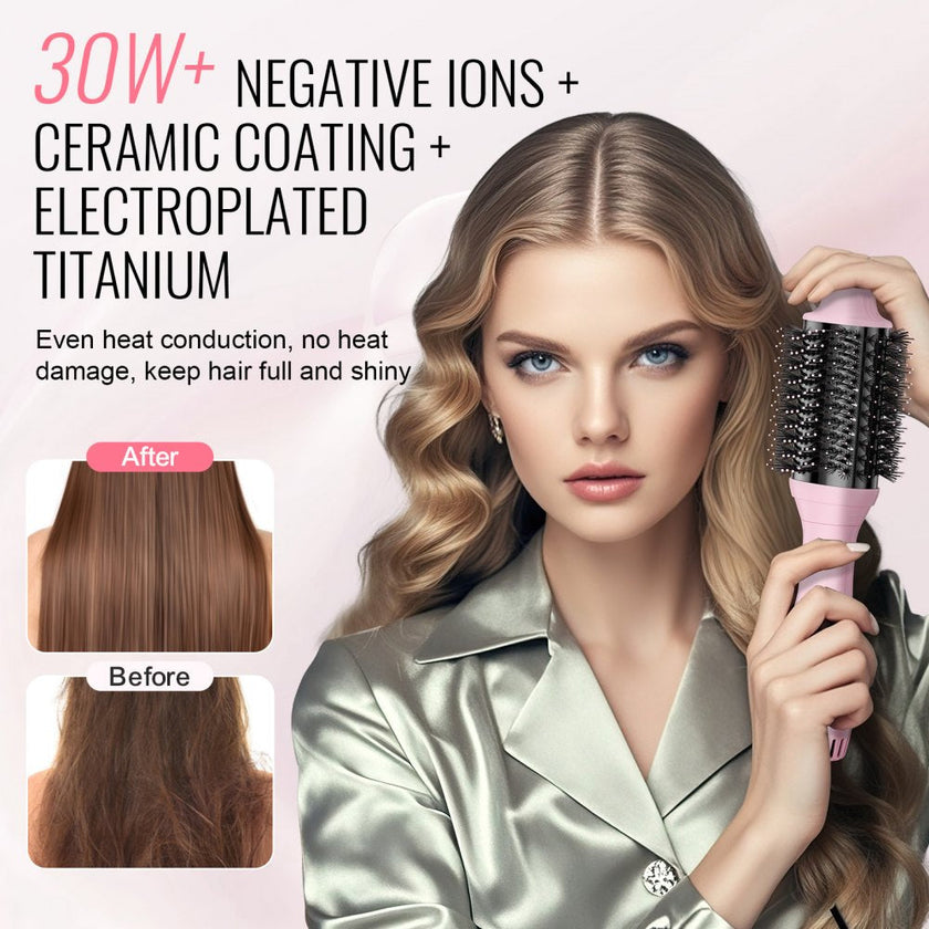 VEVOR Hair Blow Dryer Brush, Ionic Hot Air Styling Brush with 2.6