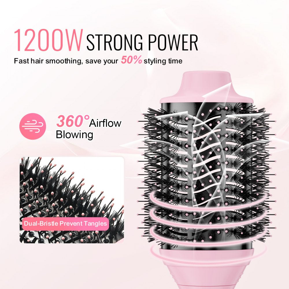 VEVOR Hair Blow Dryer Brush, Ionic Hot Air Styling Brush with 2.6