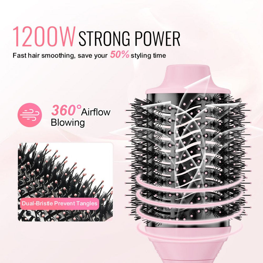 VEVOR Hair Blow Dryer Brush, Ionic Hot Air Styling Brush with 2.6