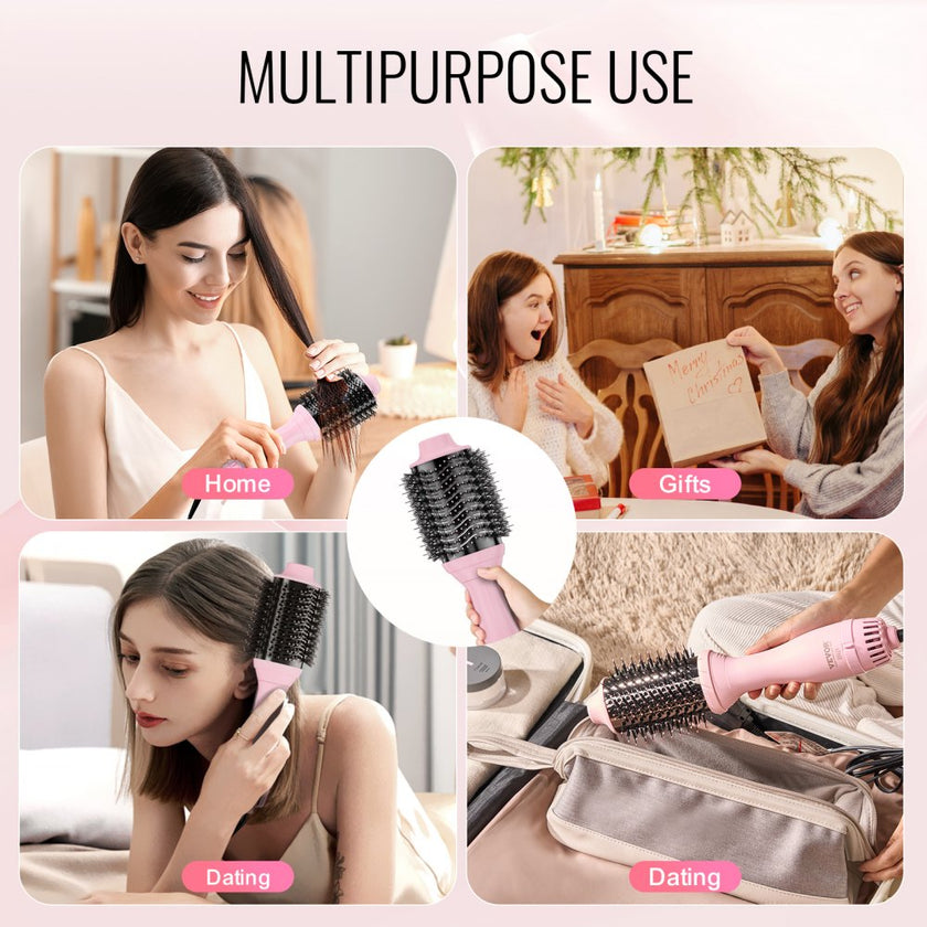 VEVOR Hair Blow Dryer Brush, Ionic Hot Air Styling Brush with 2.6