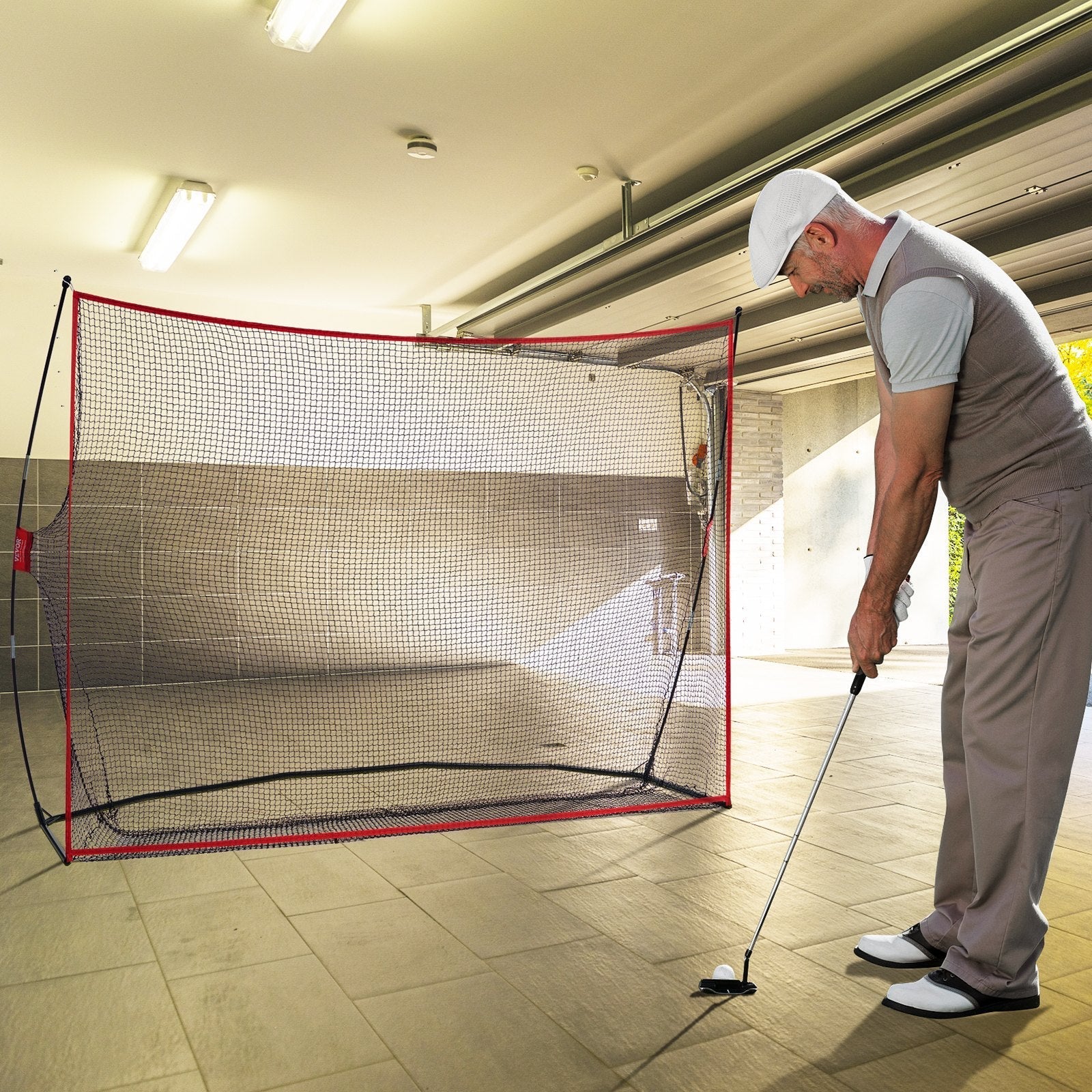 VEVOR Golf Practice Hitting Net, Huge 10.8x7ft Golf Net, Personal Driving Range for Indoor Outdoor Use, Portable Home Golf Aid Net with Solid Fiberglass Frame and Carry Bag, Gift for Men, Golf Lover